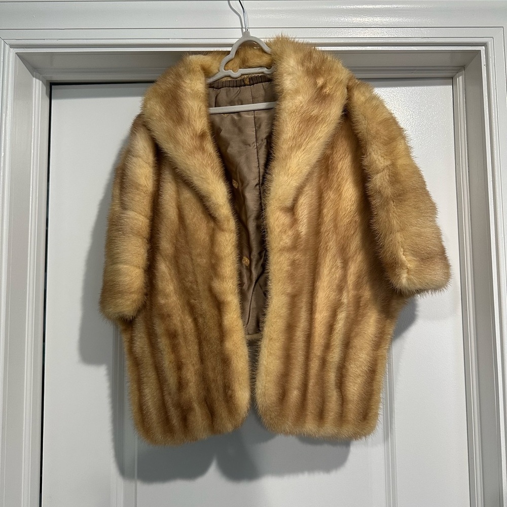 Genuine Mink fur shoulder cape vintage